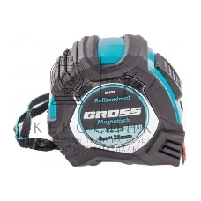 Рулетка Gross Magnetisch, 8 м х 25 мм, обрезин. корпус, автоматич. фиксация, нейлон. покр., магн. зацеп