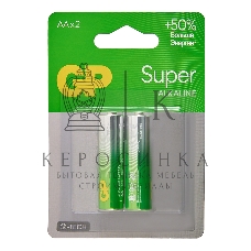 Алкалиновые батарейки GP Super Alkaline G-Tech 15А АA - 2 шт. на блистере