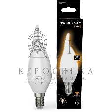 Лампа светодиодная Gauss 9.5Вт цок.:E14 свеча 220B св.свеч.бел.теп. (упак.:10шт) (104101110)