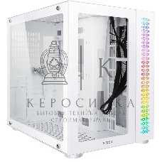 Компьютерный корпус Ginzzu V560 RGb подсветка, закаленное стекло 1хUSB 3.0,1хUSB 2.0, AU белый ATX