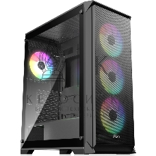 Корпус без блока питания Raijintek ARCADIA 41-MS4, Midi-Tower, TG, 1x120мм + 3x120мм ARGB, 2xUSB-A 3.0 + 1xUSB-C, ATX, mATX, mITX Black