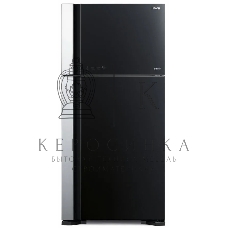 Холодильник Hitachi R-VG660PUC7-1 GBK черный стекло двухкамерный 405/145л морозилка сверху No Frost