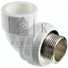 Уголок комбинированный VALTEC 32 х 3/4' НР полипропиленовый PPR белый PV7533205