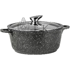 Кастрюля Lara LR02-207 Rio 30 см, 7.3 л, мрамор, капсулированное индукционное дно, крышка