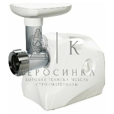 Мясорубка электрическая Ротор Люкс ЭМШ 35/300-3 белый, 1500 Вт, 0.6 кг/мин, реверс, насадки - 4