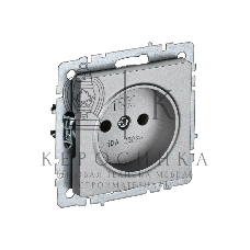 Розетка 1-местная IEK BRITE РС10-1-0-БрА (BR-R10-10-K47) без заземления, без защитных шторок, 10А, алюминий