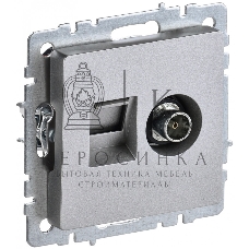 Розетка телевизионная двойная TV+RJ45 IEK Brite РТВ/РК12-БрА (BR-AK20-1-K47) кат.5E алюминий