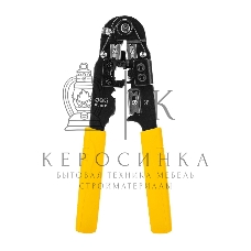 Обжимные клещи Deli DL381008 RJ45 Размер: 205мм. Спецификация обжима: 8P. Холоднокатаный стальной лист с черной отделкой, ручка из ПВХ. Лезвие SK5. Инструмент для зачистки проводов, кусачки и обжимной инструмент 3-в-1.