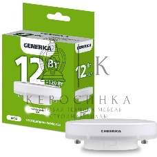 Лампа cветодиодная LED T80 IEK LL-T80-12-230-40-GX53-G таблетка 12Вт 230В 4000К GX53 GENERICA