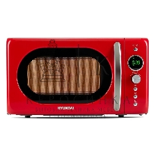 Микроволновая печь Hyundai HYM-D3037 красный, 20 л, 700 Вт, переключатели - кнопки, поворотный механизм