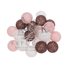 Тайские фонарики Neon-night Вельвет 3,5 м, 20 LED, прозрачный ПВХ, теплый белый, питание USB