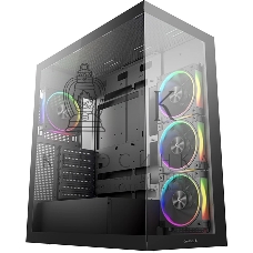 Компьютерный корпус Deepcool CG580 4F V2 без БП, боковое окно (панорама), 4x120мм ARGB PWM вентилятора, черный, ATX (R-CG580-BKADA4-G-2)