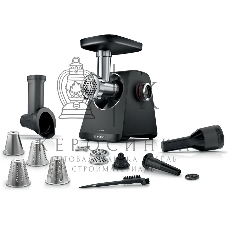 Мясорубка электрическая Bosch MFWS640B черный, 2100 Вт, 3.5 кг/мин, реверс, насадки - 9