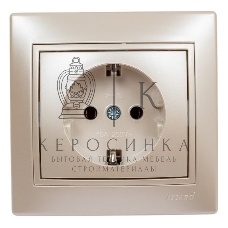 Розетка 1-м СП Мира керам. с заземл. жемчуж. белый перламутр Lezard 701-3030-122