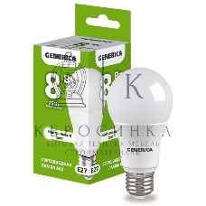 Лампа cветодиодная LED A60 IEK LL-A60-08-230-40-E27-G груша 8Вт 230В 4000К E27 GENERICA