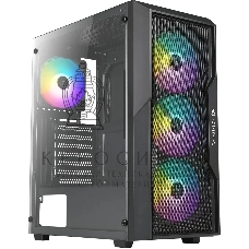 Компьютерный корпус Azza Fighter черный без БП ATX 4x120мм 2x140мм 2xUSB2.0 1xUSB3.0 audio bott PSU
