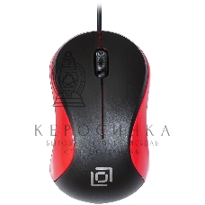 Мышь проводная Oklick 115S черный/красный, 1200 dpi, USB, кнопки - 3
