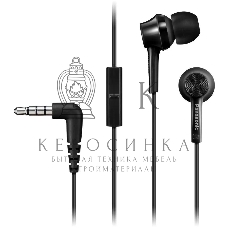 Наушники Panasonic RP-TCM115GCK внутриканальные 10-24000Гц 1.2м 3.5мм 98дБ микрофон, черный