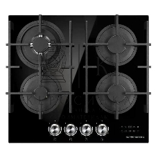 Варочная поверхность Kuppersberg FG 68 B газ, High-Tech, 60 см, автоматический электроподжиг, газ-контроль, форсунки под сжиженый газ, механическое/сенсорное управление, таймер, блокировка панели управления, подсветка панели управления, SABAF конфорки, чу