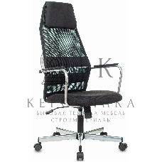 Кресло компьютерное Бюрократ KB-5M TW-01 3C11 черный, сетка/ткань, с подголов. крестовина металл хром