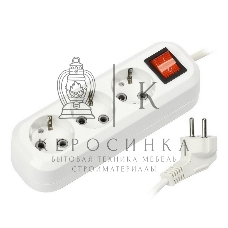 Удлинитель Smartbuy (SBE-16-3-1.5-ZS) 3 гнз х 1,5 м (16А/3.5 кВт, ПВС 3х1.0)