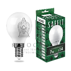 Лампа светодиодная SAFFIT SBG4507 (55123) 7Вт Е14 дневной матовый шар