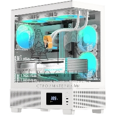 Компьютерный корпус AeroCool/Formula V Line Crystal E1 White, ATX, TYPE-C*1, USB3.0*2, Switch Display Panel