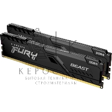 Оперативная память Kingston Fury Beast Black, DDR4, 16GB (2x8GB), 3200 MHz, CL16, с радиатором, чёрный