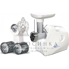 Мясорубка электрическая Ротор Люкс ЭМШ 35/300-4 белый, 1500 Вт, 0.6 кг/мин, насадки - 4