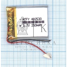 Аккумулятор Li-Pol (батарея) 4x25x30мм 2pin 3.7V/250mAh