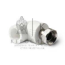 Уголок комбинированный 20 х 1/2' с накидной гайкой полипропиленовый PPR белый PRO AQUA