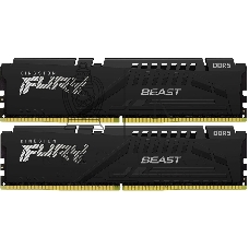 Оперативная память Kingston Fury Beast, DDR5, 32Gb (2x16GB), 6000MHz, CL30, DIMM, с радиатором, черный
