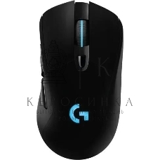 Мышь игровая Logitech G703 Lightspeed черная, сенсор 100-25600dpi (Hero25K), беспроводная 2.4GHz + USB 1,8м, 5 программируемых кнопок + колесо прокрутки, RGB-подсветка, под правую руку