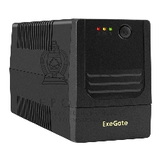 Источник бесперебойного питания ExeGate Power NB-850.LED.AVR.2SH.USB (850VA/510W, LED, AVR, 2*Schuko, USB, батарея 12V 9Ah, черный)