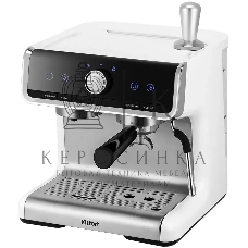 Кофеварка рожковая Kitfort КТ-7170 серебристый/белый, исп. кофе - молотый, 2,8 л, 2900 Вт, 20 бар