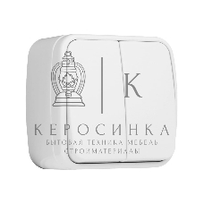 Выключатель 2-клавишный ОП 10А белый Минск EKF Basic