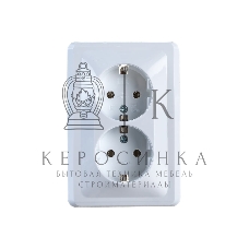 Розетка 2-м СП Вега РС12-3-ВБ с заземл. контактом без защ. штор 16А белый ИЭК ERV21-K01-16-DM