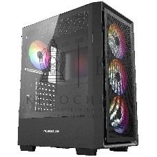 Компьютерный корпус Powercase Mistral AY4B ARGb, Tempered Glass, 4x 120мм ARGb Fans, черный, ATX (CMAYB-A4)