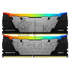 Оперативная память Kingston Fury Renegade, DDR4, 16Gb (2x8Gb), 3200MHz, CL16, DIMM, с радиаторами, RGB, черный