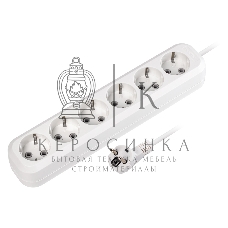 Удлинитель Smartbuy, 6 гнезд 10 метров 16А/3,5 кВт с заземлением ПВС 3х1,0 (SBE-16-6-10-Z)