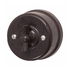 Выключатель проходной поворотный Bironi B1-201-22 1-кл. ОП Лизетта 10А IP20 ретро 4 полож. ABS-пластик коричневый