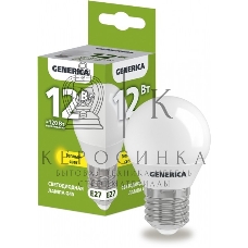Лампа cветодиодная LED G45 IEK LL-G45-12-230-30-E27-G шар 12Вт 230В 3000К E27 GENERICA