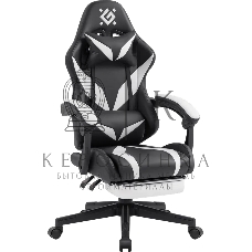 Кресло игровое Defender Aspect черный/белый, класс 4, PU, подножка