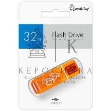 Флешка USB Smartbuy Glossy series Orange (SB64GbGS-Or), 64Gb, USB 2.0, R/W 25/15, оранжевый