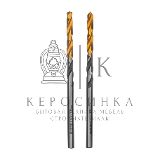 Сверло спиральное по металлу Denzel 3,5 x 70мм, Р6М5, Golden Tip, многогранная заточка, 2 шт.