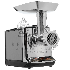 Мясорубка электрическая Sakura SA-6419BK Premium серебристый/черный, 2000 Вт, 2.0 кг/мин, реверс, защита от перегрузки, насадки - 2