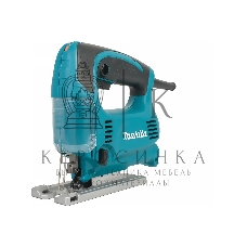 Лобзик электрический Makita 4329 Лобзик,в\рук, 450Вт,500-3100об\м,ход-18мм,рез-65мм,1.9кг,кор,маятн,Al подошва