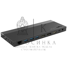 USB-концентратор Docking Station WAVLINK USB-C GEN2 4K Universal/100W PowerDelivery Include 20V/6.5A Power Adapter/4xUSB3.0/1xUSB C/2xDP 4K 60HZ/1xHDMI 4K 60HZ/1xGigabit LAN/1xAudio In/Out/1xSD/Micro SD CardReader