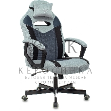 Кресло игровое Бюрократ VIKING 6 KNIGHT BL FABRIC синий, крестовина металл/пластик