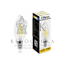 Лампа светодиодная Feron LB-713 11Вт Е14 теплый свеча FILAMENT